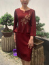 紫魅俏2025年秋冬季新款婚禮媽媽裝連衣裙遮肚假兩件喜婆婆高貴時(shí)尚禮服 酒紅色【長(cháng)袖】 3XL (建議130-140斤) 曬單實(shí)拍圖