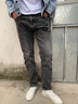 稻草人品牌牛仔褲男士2026新款春秋冬季輕商務(wù)休閑褲子男款修身直筒長(cháng)褲 1977黑灰 30 (2.31尺) 曬單實(shí)拍圖