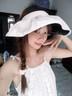 貝初眾防曬帽子女遮陽(yáng)帽夏季戶(hù)外防紫外線(xiàn)可折疊貝殼帽騎行空頂太陽(yáng)帽女 珍珠白【PLUS升級(jí)黑膠底】更防曬 曬單實(shí)拍圖