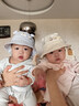 圖涂丫寶寶帽子夏季男女防曬帽新生小月齡0-6-12個(gè)月遮陽(yáng)帽嬰幼兒漁夫帽 小火車(chē)-米杏色 44碼：（40-44cm）建議0-6個(gè)月 曬單實(shí)拍圖