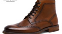 德賽布洛克雕花皮鞋商務(wù)英倫風(fēng)正裝皮靴男真皮靴子高幫馬丁靴短靴 DS816301HL棕色【春秋款】 【帶拉鏈】 40 曬單實(shí)拍圖