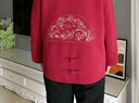恒源祥中年媽媽裝秋裝時(shí)尚翻領(lǐng)刺繡夾克上衣中老年女裝春秋薄款短款外套 曬單實(shí)拍圖