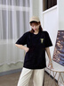 真維斯（JEANSWEST）純棉短袖t恤男夏季新款美式卡通潮牌青少年寬松百搭圓領(lǐng)半袖上衣 黑色 潮牌熊貓_KB 2XL 曬單實(shí)拍圖