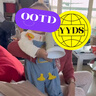 G.DUCKKIDS小黃鴨男童帥氣秋款套裝洋氣新款兒童春秋款卡通背帶褲寶寶小童春 小鴨背帶長袖套藍色 100 cm 曬單實拍圖
