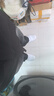 杉努（SHANNU）牛仔褲男春秋季美式做舊松緊腰潮牌寬松直筒百搭長褲 磨白黑 2XL  曬單實拍圖