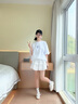 BORNCHAMPS/天生冠軍  夏季新款純棉涂鴉t恤休閑寬松上衣男女同款情侶短袖 白色 L 曬單實(shí)拍圖