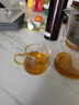 美斯尼 玻璃功夫茶杯主人杯小茶杯帶把品茗杯加厚耐熱玻璃杯功夫茶具 6只裝（黃把） 曬單實(shí)拍圖