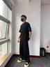 富軒迪冰絲褲子男士夏季薄款寬松直筒速干運(yùn)動休閑褲潮流百搭闊腿長褲男 (兩件裝)黑色+深灰色 XL (建議體重130-140斤) 曬單實(shí)拍圖