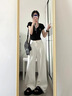 魯雅爾美式白色闊腿牛仔褲女春夏季高腰顯瘦寬松百搭潮牌休閑直筒褲子女 白色 M 曬單實(shí)拍圖