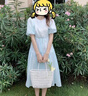 唐思薇學(xué)生連衣裙女2025夏裝藍(lán)色少女甜美學(xué)院風(fēng)洋氣高腰過(guò)膝泡泡袖長(zhǎng)裙 淺藍(lán)色 M (90-100斤) 曬單實(shí)拍圖