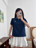 Teenie Weenie【涼感】小熊女裝POLO衫T恤2025夏新款簡(jiǎn)約舒適短袖上衣女裝 夜幕藍(lán) S 曬單實(shí)拍圖