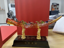 梟庭閣琉璃八駿馬擺件辦公室玄關(guān)酒柜客廳裝飾品馬到成功商務(wù)定制禮品 琉彩色琉璃祥龍 曬單實(shí)拍圖