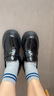 艾今（IIJIN）2025夏季新款女鞋9.5cm厚底內(nèi)增高超輕百搭真皮樂福鞋女721DKA 黑色 36 曬單實(shí)拍圖