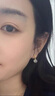 締晶S925銀和田玉耳環(huán)女2025年新款耳釘七夕情人節(jié)生日禮物送女友老婆 瑞氣祥云耳環(huán)【金色】 曬單實拍圖