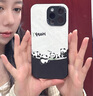 圣圖朗小羊皮可愛熊貓適用phone15promax蘋果14手機殼新款16pro情侶12男女生防摔11磨砂硅膠13全包保護套 小羊皮 -黑白底四只熊貓Happy  iPhone 16 pro max 曬單實拍圖