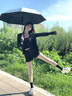 安晴anshine雙層太陽傘防曬防紫外線折疊晴雨傘兩用遮陽傘防曬傘upf50 雅黑 曬單實(shí)拍圖