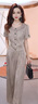 皮爾卡丹（pierre cardin）時(shí)尚套裝女2025夏季新款洋氣顯瘦冰絲短袖闊腿褲休閑減齡兩件套套 香檳金 2XL 【建議125-140斤】 曬單實(shí)拍圖