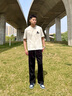 卡賓男裝 側邊織帶拼接休閑褲2025夏季新款精致高周波單clogo 煤黑色01（寬松版型） M /170/48 曬單實(shí)拍圖