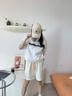杰門(mén)森（JIEMENSEN）短褲男士夏季潮牌字母壓花五分休閑褲青少年運動(dòng)中褲學(xué)生夏季短褲 7029杏色 XL (建議體重120-130斤) 曬單實(shí)拍圖