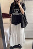 逸兼溫柔風(fēng)半身裙女春夏高腰垂感蛋糕裙氣質(zhì)長裙子蕾絲百搭白色長裙 【白色-M】 建議86-100斤裙長約72 曬單實(shí)拍圖