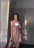 依曼安睡衣女春秋季冰絲性感蕾絲薄款睡裙夏天吊帶睡袍帶胸墊女士睡衣 2680 粉色 L 曬單實拍圖