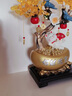 樹(shù)桌面擺件辦公室前臺客廳電視柜裝飾品喬遷開(kāi)業(yè)禮品 金色樹(shù)+吊墜 曬單實(shí)拍圖