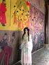 原創(chuàng  )唐制漢服女【春晚嫣雨】齊胸裙大袖衫漢元素重工刺繡古風(fēng) 粉綠套裝 上衣 裙子 披帛 蝴蝶結 M 曬單實(shí)拍圖