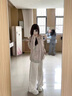 CS.LION韓系薄款長(cháng)袖鏤空防曬針織衫女夏季慵懶風(fēng)外搭小個(gè)子寬松罩衫上衣 米白色 L 105-115斤 曬單實(shí)拍圖