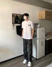 LEEREDPOI國潮印花重磅短袖T恤男夏季美式圓領(lǐng)情侶寬松休閑百搭半袖體恤潮 白色 XL (135-155斤) 曬單實拍圖