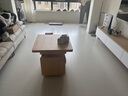 Xiao Mu Wu小木屋茶幾餐桌二合一可移動升降 原木風邊幾小戶型多功能客廳家 單個茶幾原木色 曬單實拍圖