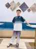 G.DUCKKIDS童裝男童夏裝套裝新款兒童衣服夏天薄款男孩吊染t恤中大童兩件套 漸變灰色【限時(shí)優(yōu)惠】 160 建議身高150-160年齡12-13 曬單實(shí)拍圖