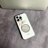 葵也適用蘋(píng)果16promax手機殼全包防摔iPhone15pro超薄帶鏡子14電鍍女 典雅白 梅花化妝鏡 蘋(píng)果16promax 曬單實(shí)拍圖