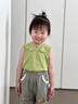 幼歌（YOUGE）夏季新款嬰幼兒田園寬松花邊短褲棉透氣格紋兒童五分褲 綠白格子 90 cm 曬單實拍圖