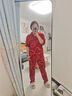 北極絨家居服套裝卡通紅色結婚過(guò)年家居服一男一女春秋棉質(zhì)男情侶睡衣 曬單實(shí)拍圖