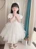 G.DUCK KIDS小黃鴨童裝女童連衣裙夏季薄款兒童裙子公主裙女寶寶禮服表演服 白色 110 建議100-110cm3-4歲 曬單實(shí)拍圖