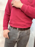 羅蒙皮帶男真皮針扣休閑商務(wù)復(fù)古高檔腰帶牛仔褲帶百搭中青年生日禮物 啡色【帶打孔工具】 曬單實(shí)拍圖