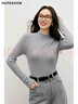 紅袖修身打底針織衫秋季2024新款女裝無縫一體坑條半高領(lǐng)氣質(zhì)內(nèi)搭上衣 灰3060 M 曬單實(shí)拍圖