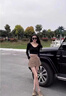 伊琦蕾（YIQILEI）2025夏季新款設(shè)計感小眾牛仔半身裙女高腰辣妹顯瘦百搭A(yù)字短裙潮 卡其色 E區(qū)5271 S 100斤以下 曬單實拍圖