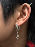 銘揚(yáng)飾?！疽豢顑纱鳌?25銀3d立體靈蛇耳環(huán)男士耳釘耳圈耳墜原創(chuàng)潮流耳飾 單只 曬單實(shí)拍圖
