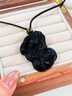 中國黃金CHINA GOLD貔貅項鏈男士黑瑪瑙黑曜石吊墜情人父親節(jié)禮物送男友老公生日 六字真言貔貅黑耀石項鏈 曬單實拍圖