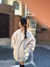 Jret翻領棒球服外套女春秋冬初高中學生小個子美式復古休閑夾克女 圖片色 S 曬單實拍圖
