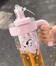 ONEDAY冰霸杯水杯大容量帶茶漏倉泡花茶杯女士生高顏值吸管飲用水杯夏天 粉色櫻花（直飲+吸管）860ml 曬單實(shí)拍圖