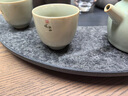 仁唐 烏金石茶盤天然整塊石頭圓形小茶臺家用排水創(chuàng)意茶具簡約托盤 30*30*3CM【烏金石】 曬單實拍圖