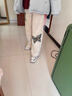 DGOV美式蝴蝶毛邊刺繡闊腿休閑褲女設計感高腰直筒顯瘦夏季寬松褲子女 杏色 M 建議95-105斤 曬單實拍圖