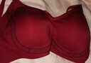 貓人本命年蛇年內衣女小胸聚攏鴻運文胸無(wú)痕無(wú)鋼圈紅色聚攏胸罩酒紅L 曬單實(shí)拍圖
