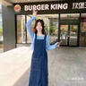 FSHE牛仔連衣裙女2025秋季新款韓版寬松中長款吊帶小個子減齡背帶 299-牛仔色 [收藏優(yōu)先發(fā)貨] L 120-135斤 曬單實拍圖