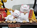 歐梵普（oufanpu）招財(cái)貓發(fā)財(cái)樹擺件開業(yè)禮物店鋪前臺(tái)流沙畫裝飾品客廳喬遷新居禮物 招財(cái)貓擺件【金錢袋+黑框藍(lán)沙】 【財(cái)源滾滾-招財(cái)聚寶】 曬單實(shí)拍圖