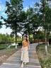 韓璐嬌（hanlujiao）連衣裙女裝2025年夏季新款休閑減齡小個子氣質(zhì)中長款碎花裙子套裝 針織上衣+碎花半身裙 M 曬單實拍圖