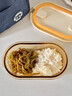 AKAW日本玻璃扣飯盒可微波加熱上班族專用打包帶蓋便當碗分隔餐保鮮盒 單格-白色【高硼硅】一鍵排氣 曬單實拍圖