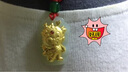 蒂蔻（Tico）十二生肖龍金鑲玉吊墜平安扣鑲嵌和田玉項(xiàng)鏈本命年寶寶周歲禮物 曬單實(shí)拍圖